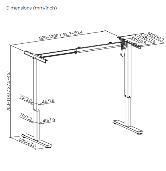 Изображение товара Подстолье Ergosmart Electric Desk Slim (белый)