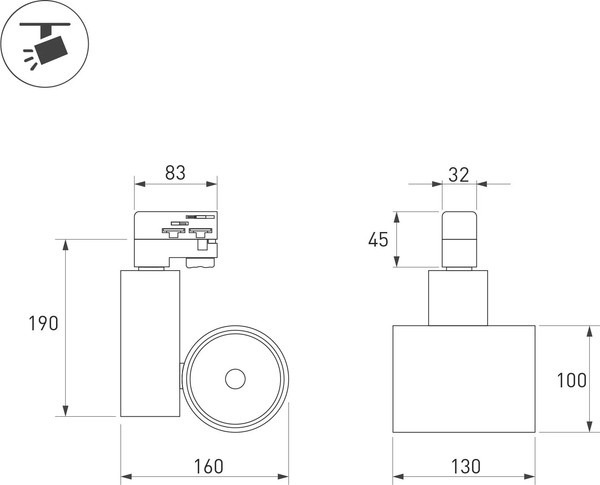 Изображение товара Трековый светильник Arlight LGD-SHOP-4TR-R100-40W Day4000 BK 24deg / 026282
