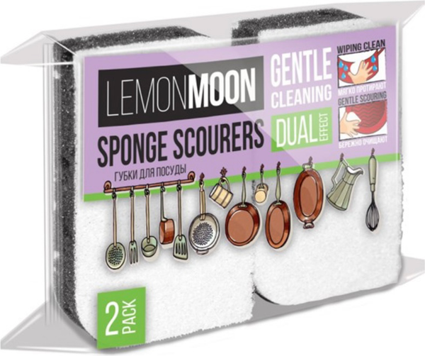 Изображение товара Набор губок для мытья посуды Lemon Moon Retro Сканди L113 (2шт)