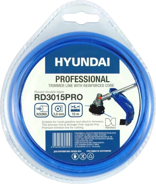 Изображение товара Леска для триммера Hyundai 3.0мм / RD-3015 PRO (15м)