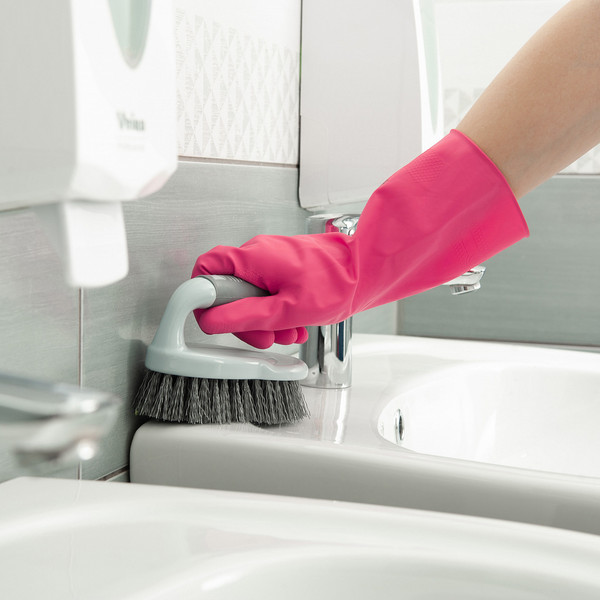 Изображение товара Перчатки хозяйственные HQ Profiline Латексные многоразовые / 73582 (M, красный)