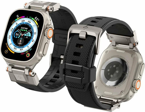 Изображение товара Ремешок для умных часов Spigen Durapro Armor Pu для Apple Watch / AMP07591 (черный)