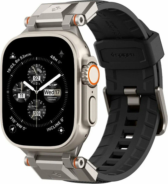 Изображение товара Ремешок для умных часов Spigen Durapro Armor Pu для Apple Watch / AMP07591 (черный)