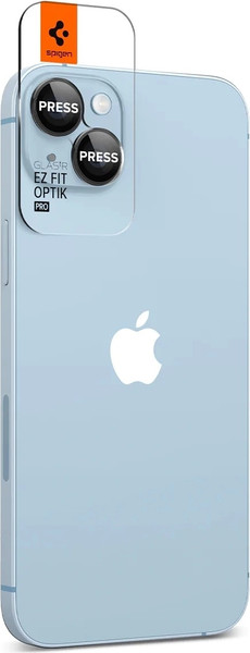 Изображение товара Защитное стекло для камеры телефона Spigen Optik Ez Fit Camera Pr. iPhone 14/14 Plus/15/15 Plus / AGL05213 (2шт, черный)