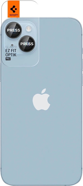 Изображение товара Защитное стекло для камеры телефона Spigen Optik Ez Fit Camera Pr. iPhone 14/14 Plus/15/15 Plus / AGL05213 (2шт, черный)