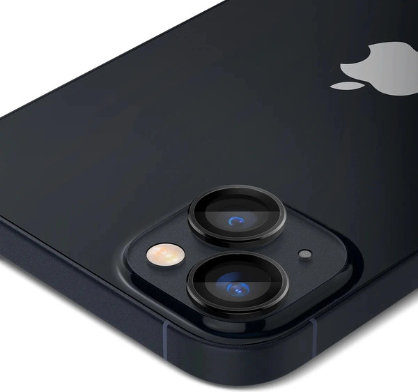 Изображение товара Защитное стекло для камеры телефона Spigen Optik Ez Fit Camera Pr. iPhone 14/14 Plus/15/15 Plus / AGL05213 (2шт, черный)