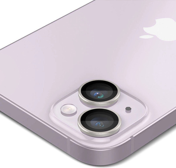 Изображение товара Защитное стекло для камеры телефона Spigen Optik Ez Fit Camera Pr. iPhone 14/14 Plus/15/15 Plus / AGL05603 (2шт, фиолетовый)
