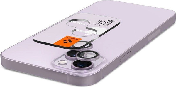 Изображение товара Защитное стекло для камеры телефона Spigen Optik Ez Fit Camera Pr. iPhone 14/14 Plus/15/15 Plus / AGL05603 (2шт, фиолетовый)