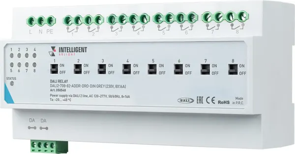 Реле управления светом Arlight Intelligent DALI2-708-82-ADDR-DRO-DIN Grey / 050548 — фото 4