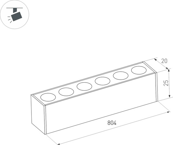 Изображение товара Трековый светильник Arlight MAG-DOTS-25-L800-24W Day4000 BK 30deg / 034205