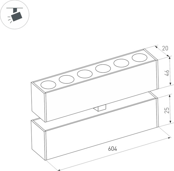 Изображение товара Трековый светильник Arlight MAG-DOTS-FOLD-25-S600-18W Warm3000 BK 30deg / 034221