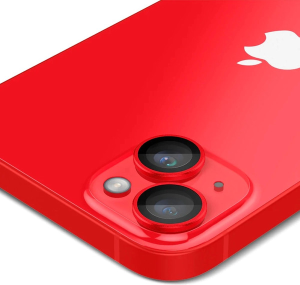 Изображение товара Защитное стекло для камеры телефона Spigen Optik Ez Fit Camera Pr. iPhone 14/14 Plus/15/15 Plus / AGL05605 (2шт, красный)
