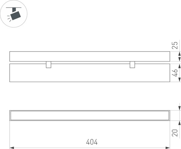 Изображение товара Трековый светильник Arlight MAG-FLAT-FOLD-25-S400-12W Warm3000 BK 100deg / 034236