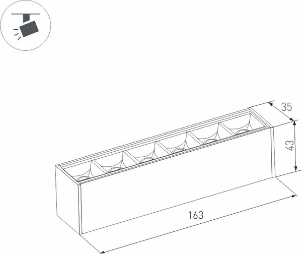 Изображение товара Трековый светильник Arlight MAG-LASER-45-L160-6W Day4000 WH 15deg / 026933