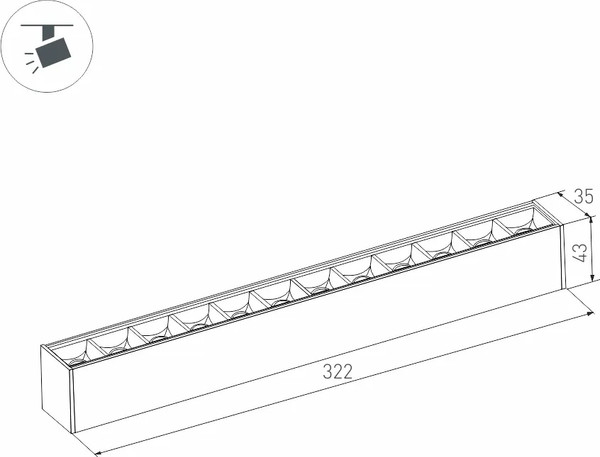 Изображение товара Трековый светильник Arlight MAG-LASER-45-L320-12W Warm3000 WH 15deg / 026939