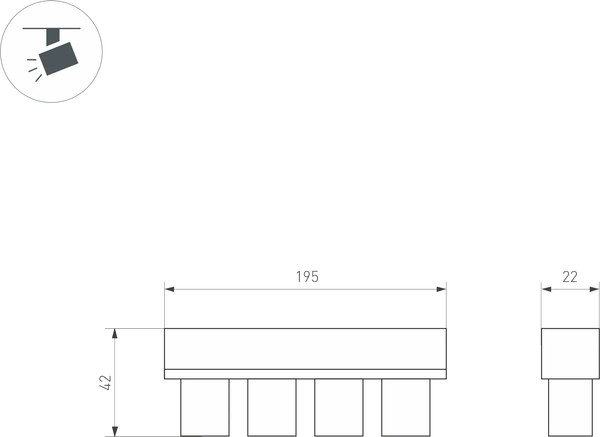 Изображение товара Трековый светильник Arlight MAG-ORIENT-KRATER-L195-12W Day4000 BK 25deg / 037329