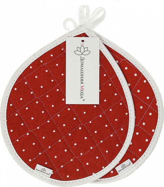 Изображение товара Набор прихваток Домашняя мода Горошек на красном Капелька 20х25 (2шт)