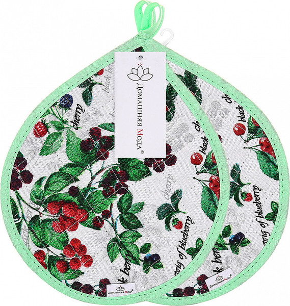 Изображение товара Набор прихваток Домашняя мода Ягодное ассорти Капелька 20х25 (2шт)