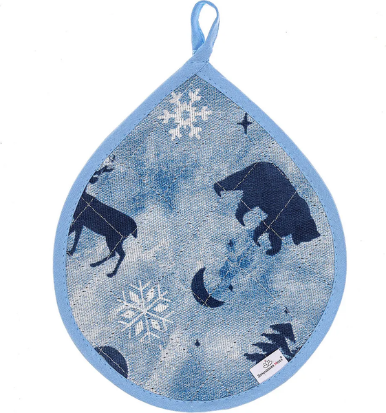 Изображение товара Набор прихваток Домашняя мода Север Капелька 20х25 (2шт, голубой)