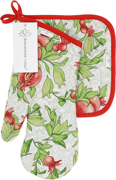 Изображение товара Набор прихваток Домашняя мода Гранат К Варежка 15х30 + прихватка 20х20 (2шт)