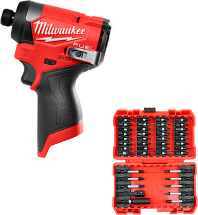 Изображение товара Аккумуляторный шуруповерт Milwaukee M12 FID2-0 + Набор бит / 4933479876P42F