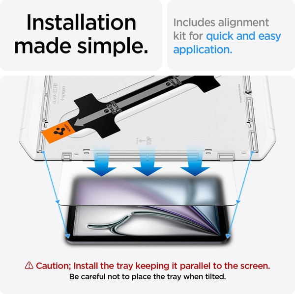 Изображение товара Защитное стекло для планшета Spigen Glas.tr Slim для Ipad AIR 11 6 2024 / AGL07799 (Matte Clear)