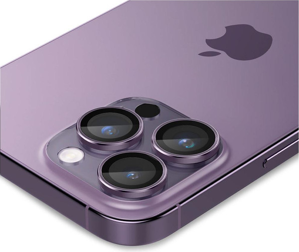 Изображение товара Набор защитных стекол для телефона Spigen Optik Ez Fit Camera Pr. iPhone 14 Pro/14 Pro Max / AGL05597 (2шт, темно-фиолетовый)