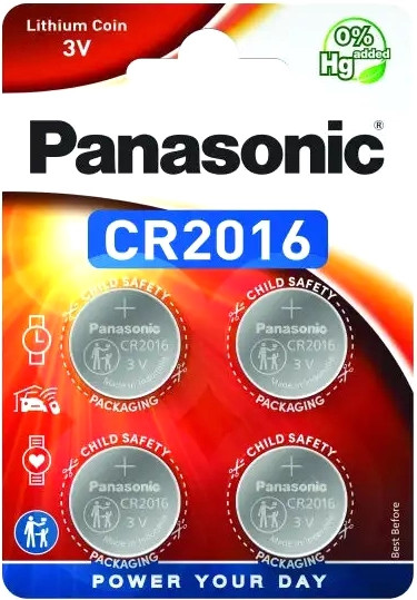 Изображение товара Комплект батареек Panasonic Lithium CR2016 BL4 (CR-2016EL/4B)