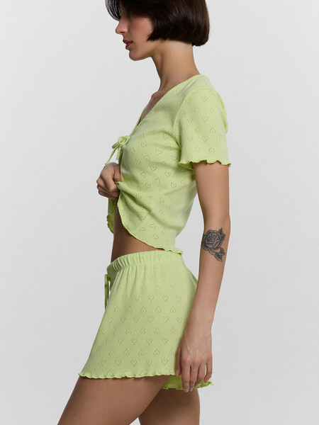 Изображение товара Пижама Mark Formelle 592546 (р.164/170-96-102, сердечки на салатовом перфорация)