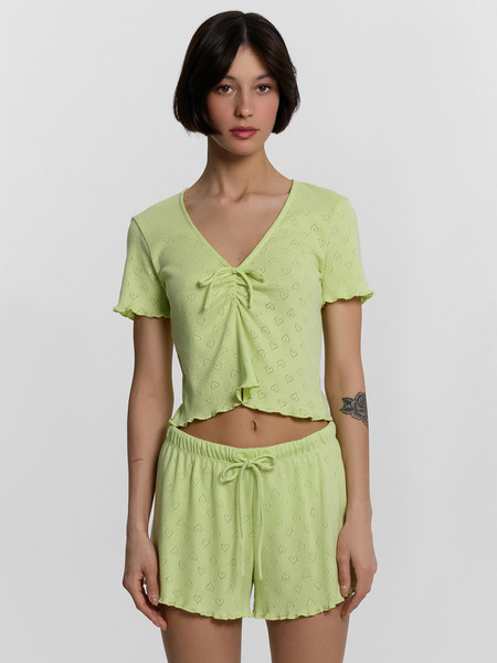 Изображение товара Пижама Mark Formelle 592546 (р.164/170-96-102, сердечки на салатовом перфорация)