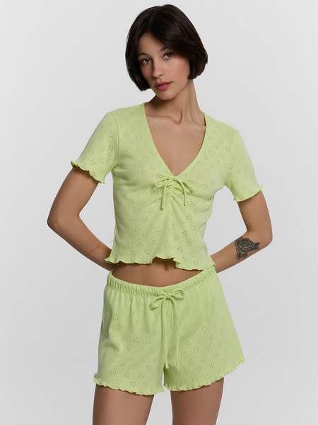 Изображение товара Пижама Mark Formelle 592546 (р.164/170-96-102, сердечки на салатовом перфорация)