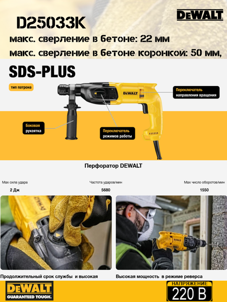 Изображение товара Профессиональный перфоратор DeWalt D25033K