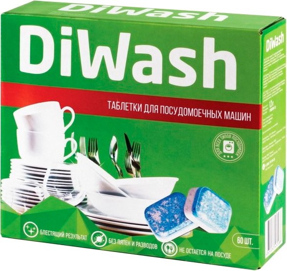 Изображение товара Таблетки для посудомоечных машин DiWash 60шт