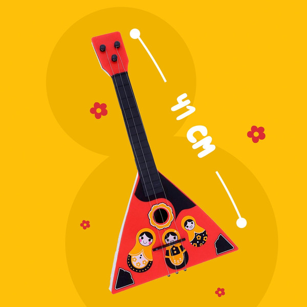 Изображение товара Музыкальная игрушка Sima-Land Балалайка. Матрешка B-78A / 7869380 (красный)