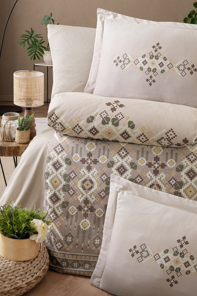 Изображение товара Комплект постельного белья DO&CO Lux Exclusive Noran / 12349 (коричневый)