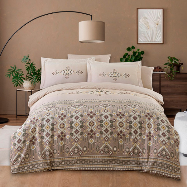 Изображение товара Комплект постельного белья DO&CO Lux Exclusive Noran / 12349 (коричневый)