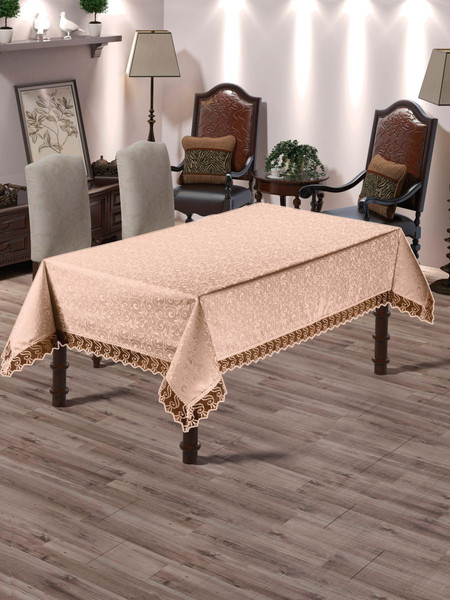 Изображение товара Скатерть DO&CO c гипюром 160x220 / 8082 (персиковый)