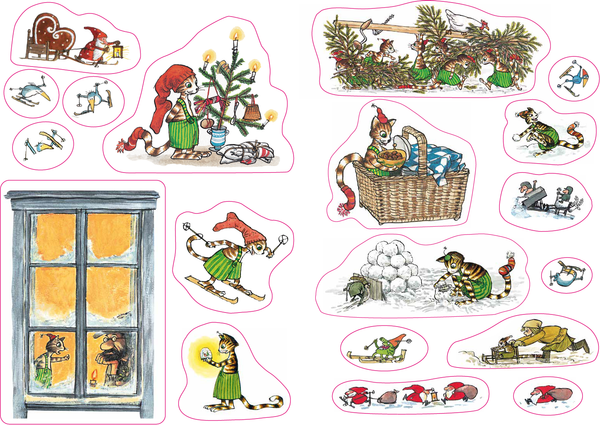 Изображение товара Развивающая книга Белая ворона Петсон и Финдус рождественские головоломки, мягкая обложка (Нурдквист Свен)