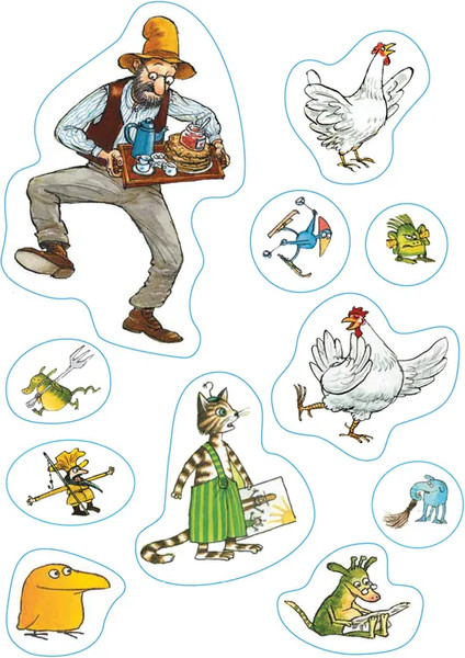 Изображение товара Развивающая книга Белая ворона Петсон и Финдус книжка с заданиями, мягкая обложка (Нурдквист Свен)