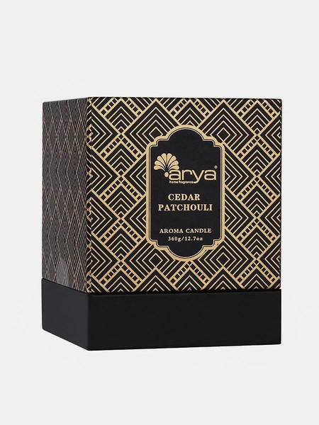 Изображение товара Свеча Arya Ароматическая Cedar Patchouli / 8680943254351 (янтарь)