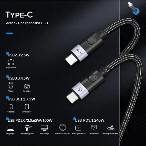 Изображение товара Кабель Orico CC240-40-05-BK-BP (0.5м, черный)