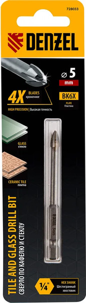 Изображение товара Сверло Denzel по керамической плитке 728033