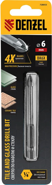 Изображение товара Сверло Denzel по керамической плитке 728053