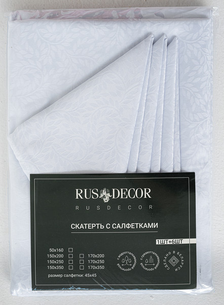 Изображение товара Комплект столового белья Rusdecor Журавинка (150x250, белый)