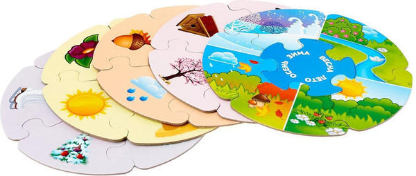 Изображение товара Развивающая игра Puzzle Time Пазлы-лото. Времена года / 4456805 (5шт)