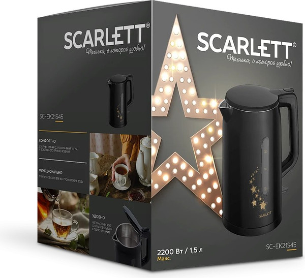 Изображение товара Электрочайник Scarlett Gold Stars SC-EK21S45
