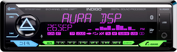 Изображение товара Бездисковая автомагнитола AURA Indigo-879DSP MKII Hi-Power