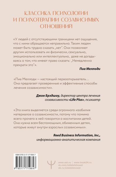 Изображение товара Книга АСТ Границы и созависимость в личных отношениях, твердая обложка (Меллоди Пиа и др.)