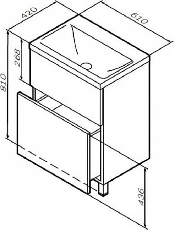 Изображение товара Тумба с умывальником AM.PM Gem M90-FSX0602-WC0602WG
