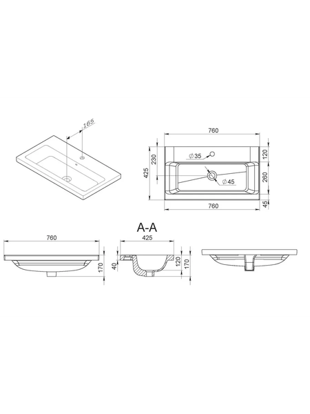 Изображение товара Тумба с умывальником AM.PM Gem M90-FSX0752HF-WCC0752WG